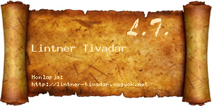 Lintner Tivadar névjegykártya